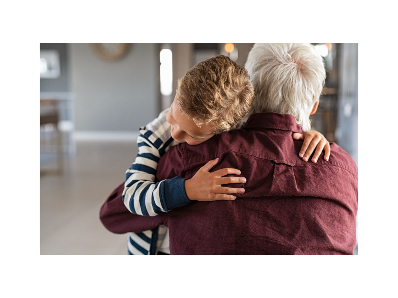 Caregiver holding young child